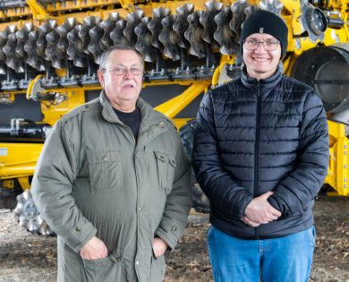 boguslaw grzywna the company chief agronomist and rafal kleniewski a precision agriculture specialist
