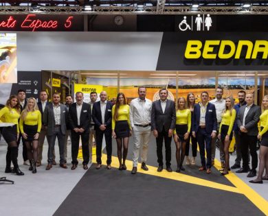 The BEDNAR FMT team on the first day of the exhibition led by Ladislav Bednář, the Owner, and Jan Bednář, the Sales Director