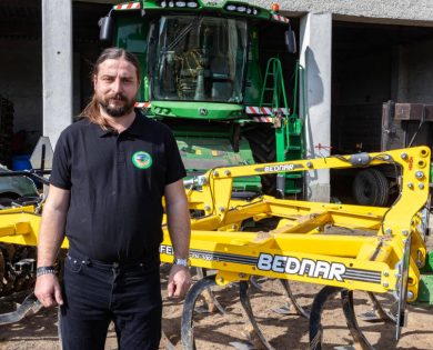Mr. Ladislav Kopřiva, the machine owner, with the recently purchased FENIX FN 3000L cultivator.