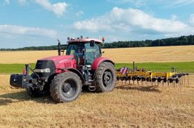 Straw harrow working in tow behind a 230-hp tractor