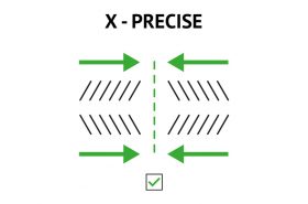 X-PRECISE arrangement of the disc sections in a “X” shape