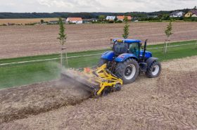 terraland tn chisel plough in work on the field in france other angle