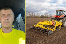 Андрій Зайченко та його трактор з глибокорозпушувачем BEDNAR TERRALAND під час роботи