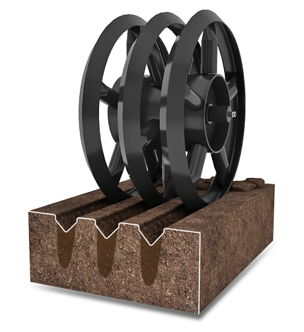 Řezy půdy_V-Ring pěchŘezy půdy_V-Ring pěch