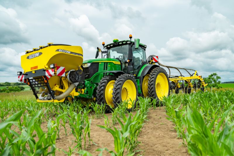 Combination with an inter-row cultivator